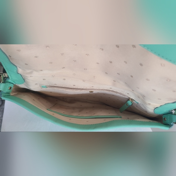 Kate Spade mint green purse with stud and bowties - Picture 3 of 8